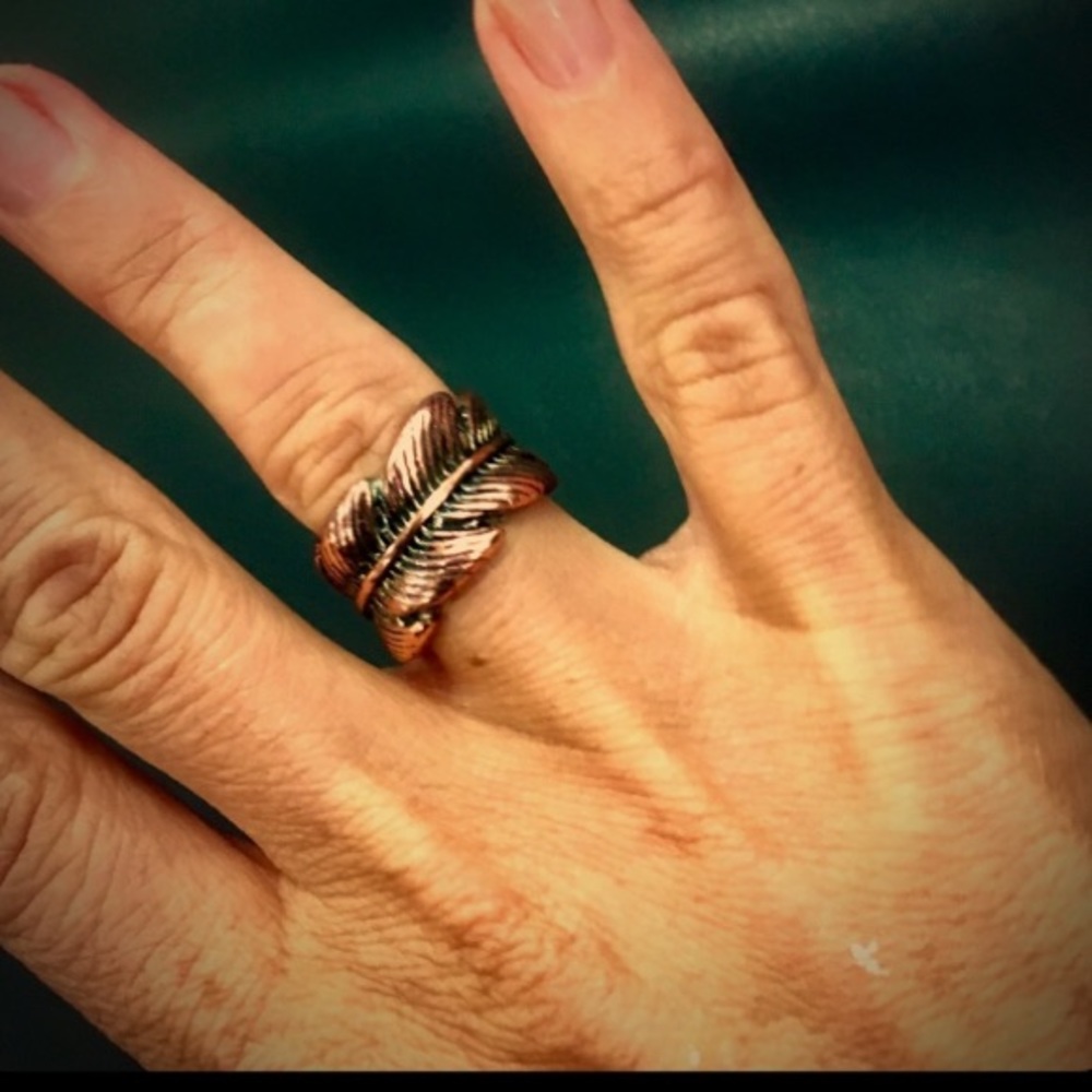 Boho Copper Toned Gypsy Wraparound Leaf Ring Lucky Brand